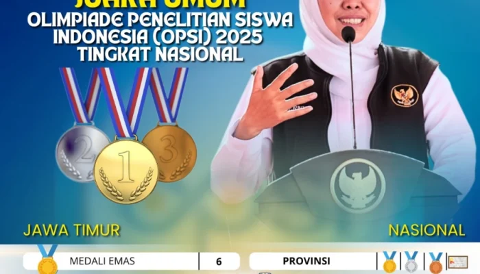 Jawa Timur Raih Juara Umum OPSI 2025, Gubernur Khofifah: Ekosistem Riset Siswa Berbuah Prestasi