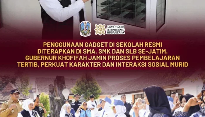 Gubernur Khofifah Dorong Sekolah Lebih Tertib dengan Pembatasan Penggunaan Gadget