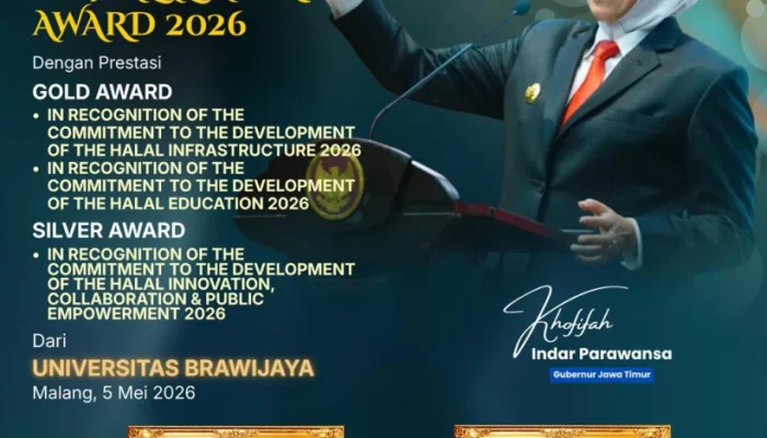 Gubernur Jawa Timur Raih Tiga Penghargaan UB Halal Metric Award 2026, Perkuat Ekosistem Halal