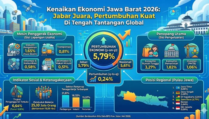 Ekonomi Jawa Barat Tumbuh 5,79 Persen, Lampaui Nasional, Konsumsi dan Industri Jadi Penopang