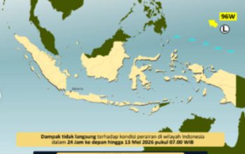 BMKG Pantau Bibit Siklon Tropis 96W di Samudera Pasifik Utara Papua, Masyarakat Diminta Waspada