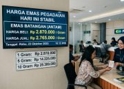 Harga Emas Hari Ini Stabil, Antam Tembus Rp2,87 Juta per Gram