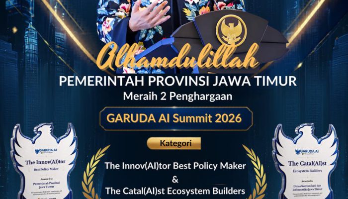 Gubernur Jawa Timur Raih Dua Penghargaan GARUDA AI Impact Summit 2026 Berkat Transformasi Digital Pemerintahan