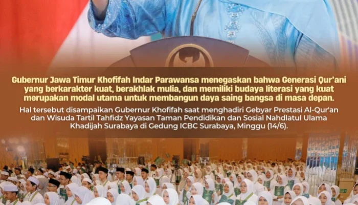 Gubernur Khofifah Optimistis Generasi Qur’ani dan Melek Literasi Jadi Kunci Daya Saing Bangsa
