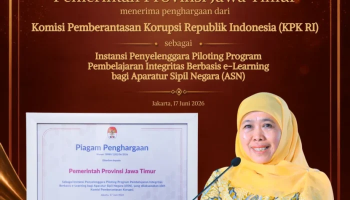 Gubernur Khofifah Sebut Penghargaan KPK RI Bukti Keseriusan Jatim Bangun ASN Berintegritas
