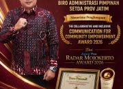 Biro Adpim Jatim Raih Jawa Pos Radar Mojokerto Awards 2026, Komunikasi Publik Kolaboratif Jadi Penggerak Keterlibatan Masyarakat