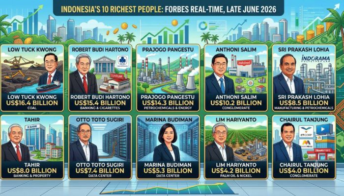 Forbes Real-Time Billionaires: Low Tuck Kwong Jadi Orang Terkaya Indonesia, Kekayaan 10 Besar Tembus US$93 Miliar