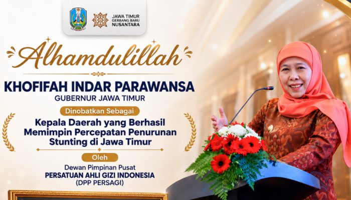 Berhasil Turunkan Prevalensi Stunting Jatim Hingga 14,7 Persen: Gubernur Khofifah Terima Penghargaan dari Persatuan Ahli Gizi Indonesia