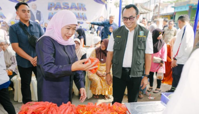Gubernur Khofifah Perkuat Pengendalian Inflasi dan Gerakkan UMKM Lewat Pasar Murah di Desa Bulukandang Pasuruan