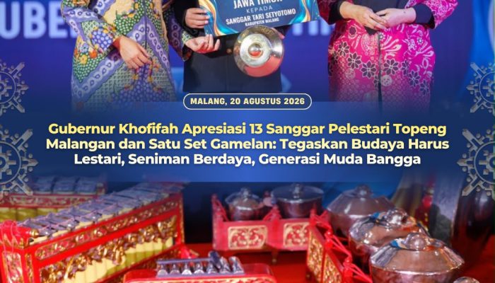 Gubernur Khofifah Apresiasi 13 Sanggar Pelestari Topeng Malangan: Tegaskan Budaya Harus Lestari, Seniman Berdaya, Generasi Muda Bangga