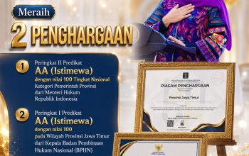 Jatim Raih 2 Penghargaan Nasional JDIH dengan Predikat AA dan Nilai 100, Gubernur Khofifah Komitmen Perkuat Kepastian Hukum dan Layanan Publik