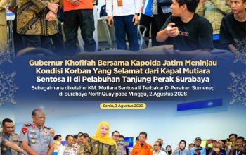 Gubernur Khofifah Bersama Kapolda Jatim Sampaikan Duka dan Pastikan Dukungan Penanganan Korban Kebakaran KMP Mutiara Sentosa II