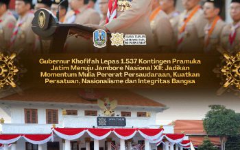 Gubernur Khofifah Lepas 1.537 Kontingen Pramuka Jatim ke Jambore Nasional XII: Pesankan Pererat Persaudaraan, Perkuat Persatuan dan Semangat Nasionalisme