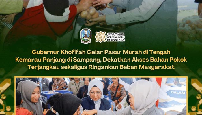 Gubernur Khofifah Gelar Pasar Murah untuk Ringankan Beban Masyarakat Desa Kedundung Sampang Di Tengah Kemarau Panjang