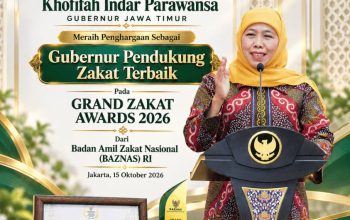 Komitmen Dukung Penguatan Pengelolaan Zakat untuk Kesejahteraan Masyarakat, Gubernur Khofifah Raih Grand Zakat Award 2026 dari BAZNAS RI