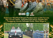 Gubernur Khofifah Pimpin Pembaretan 1.334 Taruna-Taruni Jatim, Tekankan Karakter Displin dan Tanggungjawab sebagai Kader Bela Negara