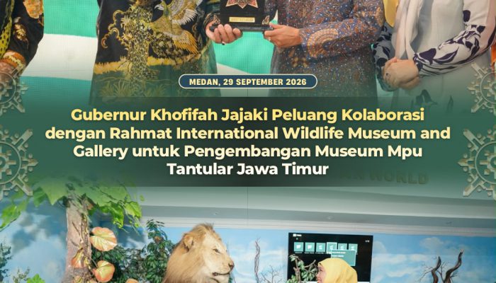 Gubernur Khofifah Buka Peluang Kolaborasi dengan Rahmat International Wildlife Museum and Gallery untuk Pengembangan Museum Mpu Tantular Jawa Timur