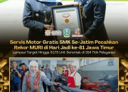 Servis Motor Gratis SMK Se-Jatim Pecahkan Rekor MURI di Hari Jadi ke-81 Jawa Timur: Lampaui Target Hingga 9.175 Unit Serentak di 354 Titik Pelayanan