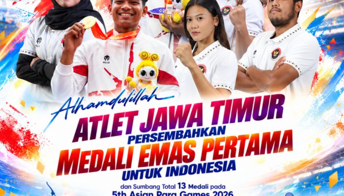 Gubernur Khofifah Apresiasi dan Ucapkan Syukur Atlet Jatim Berhasil Pecahkan Rekor Asia dan Catat Sejarah Baru di Asian Para Games 2026