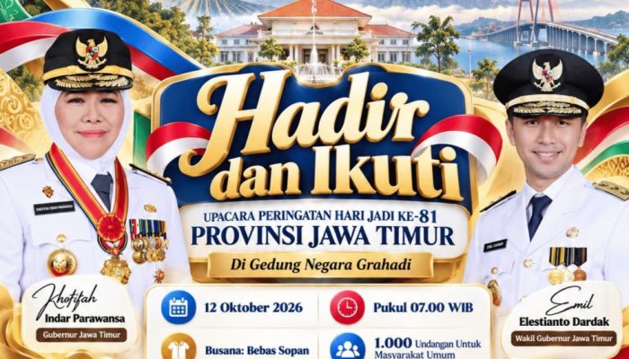 500 Kuota Pertama Undangan Upacara Hari Jadi ke-81 Jatim Ludes dalam 31 Detik, Gubernur Khofifah Apresiasi Antusiasme Masyarakat
